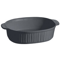 Tablecraft CW2095GR Granite 4 Qt. Oval Casserole Dish with Ridges