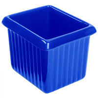 Tablecraft CW1520CBL 1 Qt. Cobalt Blue Cast Aluminum Rectangle Server with Ridges