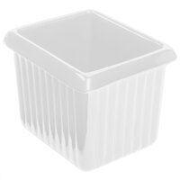 Tablecraft CW1520W 1 Qt. White Cast Aluminum Rectangle Server with Ridges