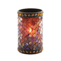 Sterno 80108 4 3/4" Amber Beaded Mosaic Liquid Candle Holder