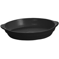 Tablecraft CW3010BK 4 Qt. Black Cast Aluminum Oval Casserole Dish