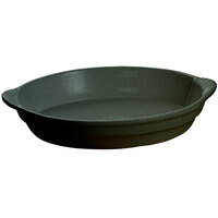 Tablecraft CW3010BKGS 4 Qt. Black with Green Speckle Cast Aluminum Oval Casserole Dish