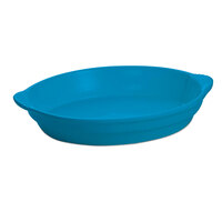 Tablecraft CW3010SBL 4 Qt. Sky Blue Cast Aluminum Oval Casserole Dish