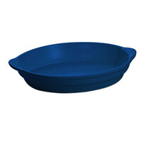 Tablecraft CW3010CBL 4 Qt. Cobalt Blue Cast Aluminum Oval Casserole Dish