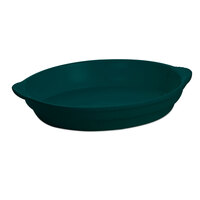 Tablecraft CW3010HGN 4 Qt. Hunter Green Cast Aluminum Oval Casserole Dish