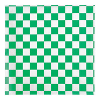 Choice 12" x 12" Green Check Deli Sandwich Wrap - 5000/Case