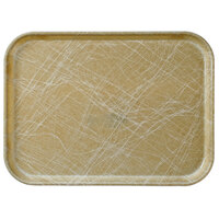 Cambro 1318214 12 5/8" x 17 3/4" x 11/16" Rectangular Abstract Tan Fiberglass Camtray - 12/Case