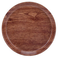 Cambro 900304 9" Round Country Oak Customizable Fiberglass Camtray - 12/Case