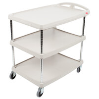 Metro myCart MY2030-34G Gray Utility Cart with Three Shelves and Chrome Posts - 24" x 34"