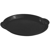 Bon Chef 2072 12" x 17" Black Speckled Sandstone Finish Cast Aluminum Shell and Fish Platter