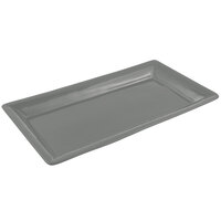 Bon Chef 5057 19" x 10" Platinum Gray Sandstone Finish Cast Aluminum Display Pan