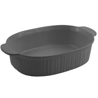 Bon Chef 5055 4 Qt. Smoke Gray Sandstone Finish Cast Aluminum Oval Casserole Dish