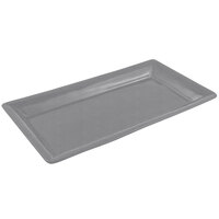 Bon Chef 5057 19" x 10" Smoke Gray Sandstone Finish Cast Aluminum Display Pan