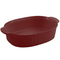 Bon Chef 5055 4 Qt. Terra Cotta Sandstone Finish Cast Aluminum Oval Casserole Dish