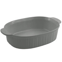 Bon Chef 5055 4 Qt. Platinum Gray Sandstone Finish Cast Aluminum Oval Casserole Dish