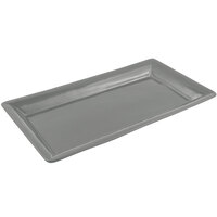 Bon Chef 5056 21" x 13" Platinum Gray Sandstone Finish Cast Aluminum Full Size Food / Display Pan