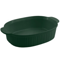 Bon Chef 5055 4 Qt. Hunter Green Sandstone Finish Cast Aluminum Oval Casserole Dish