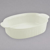 Bon Chef 5055 4 Qt. Ivory Sandstone Finish Cast Aluminum Oval Casserole Dish