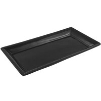 Bon Chef 5056 21" x 13" Black Speckled Sandstone Finish Cast Aluminum Full Size Food / Display Pan