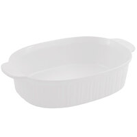 Bon Chef 5055 4 Qt. White Sandstone Finish Cast Aluminum Oval Casserole Dish