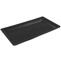 Bon Chef 5057 19" x 10" Black Speckled Sandstone Finish Cast Aluminum Display Pan