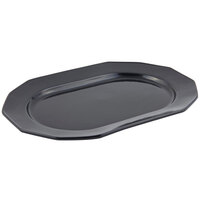 Bon Chef 9101 20" x 14" Black Sandstone Finish Cast Aluminum Long Prism Tray