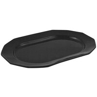 Bon Chef 9101 20" x 14" Black Speckled Sandstone Finish Cast Aluminum Long Prism Tray