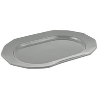 Bon Chef 9101 20" x 14" Platinum Gray Sandstone Finish Cast Aluminum Long Prism Tray