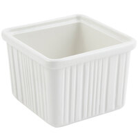 Bon Chef 9503 28 oz. White Sandstone Finish Cast Aluminum Space Saver Garnish Bowl