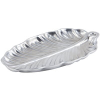 Bon Chef 9800 10" x 5" Pewter-Glo Cast Aluminum Leaf Platter