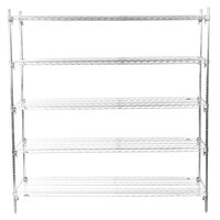 Metro 5A577C Stationary Super Erecta Adjustable 2 Series Chrome Wire Shelving Unit - 24" x 72" x 74"