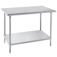 Advance Tabco AG-244 24" x 48" 16 Gauge Stainless Steel Work Table with Galvanized Undershelf