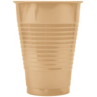 Creative Converting 28103071 12 oz. Glittering Gold Solid Plastic Cup - 240/Case