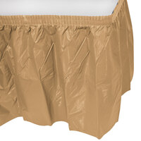 Creative Converting 10024 14' x 29" Glittering Gold Disposable Plastic Table Skirt