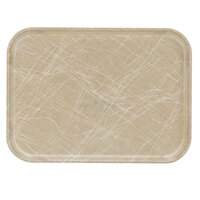 Cambro 1216214 12" x 16 5/16" Rectangular Abstract Tan Customizable Fiberglass Camtray - 12/Case