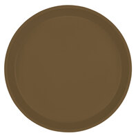 Cambro 1550513 16" Low Profile Round Bay Leaf Brown Customizable Fiberglass Camtray - 12/Case