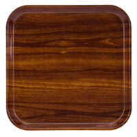 Cambro 1313308 13" x 13" (33 x 33 cm) Square Metric Burma Teak Customizable Fiberglass Camtray - 12/Case