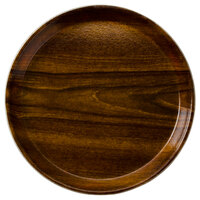 Cambro 1950308 19 1/2" Low Profile Round Burma Teak Customizable Fiberglass Camtray - 12/Case