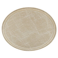 Cambro 2500214 19 1/4" x 24" Oval Abstract Tan Fiberglass Camtray - 6/Case