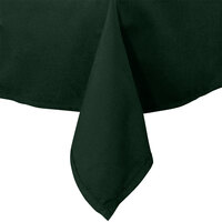 Intedge 72" x 120" Rectangular Hunter Green Hemmed 65/35 Poly/Cotton Blend Cloth Table Cover
