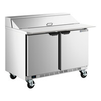 Beverage-Air SPE48HC-12C Elite Series 48" 2 Door Cutting Top Refrigerated Sandwich Prep Table with 17" Deep Cutting Board