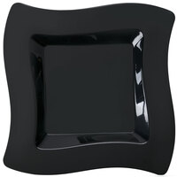 Fineline Wavetrends 108-BK 8" Black Plastic Square Plate - 120/Case