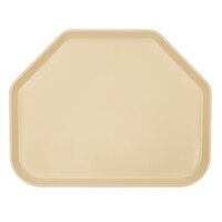 Cambro 1520TR537 14 9/16" x 19 1/2" Trapezoid Cameo Yellow Customizable Fiberglass Camtray - 12/Case