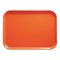 Cambro 57220 4 15/16" x 6 15/16" Rectangular Citrus Orange Customizable Fiberglass Camtray - 12/Case