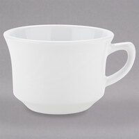 Tuxton YPF-0752 Sonoma 7 oz. Bright White Embossed Rim China Cup - 36/Case