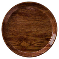 Cambro 1950304 19 1/2" Low Profile Round Country Oak Customizable Fiberglass Camtray - 12/Case