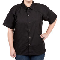 Chef Revival CS006 Black Unisex Customizable Short Sleeve Cook Shirt - M