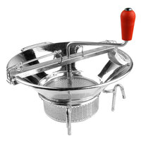 Tellier M5 14" Diameter Tin-Plated #5 Rotary Food Mill - 8 Qt. Capacity - 1.5 mm Grid