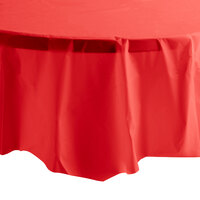 Creative Converting 703548 82" Classic Red OctyRound Disposable Plastic Table Cover - 12/Case