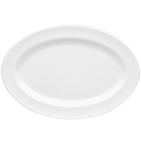 Elite Global Solutions D1014OV Merced 14 1/2" x 10 1/2" White Oval Rim Platter - 6/Case